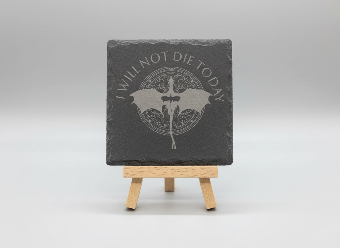 I Will Not Die Slate Coaster