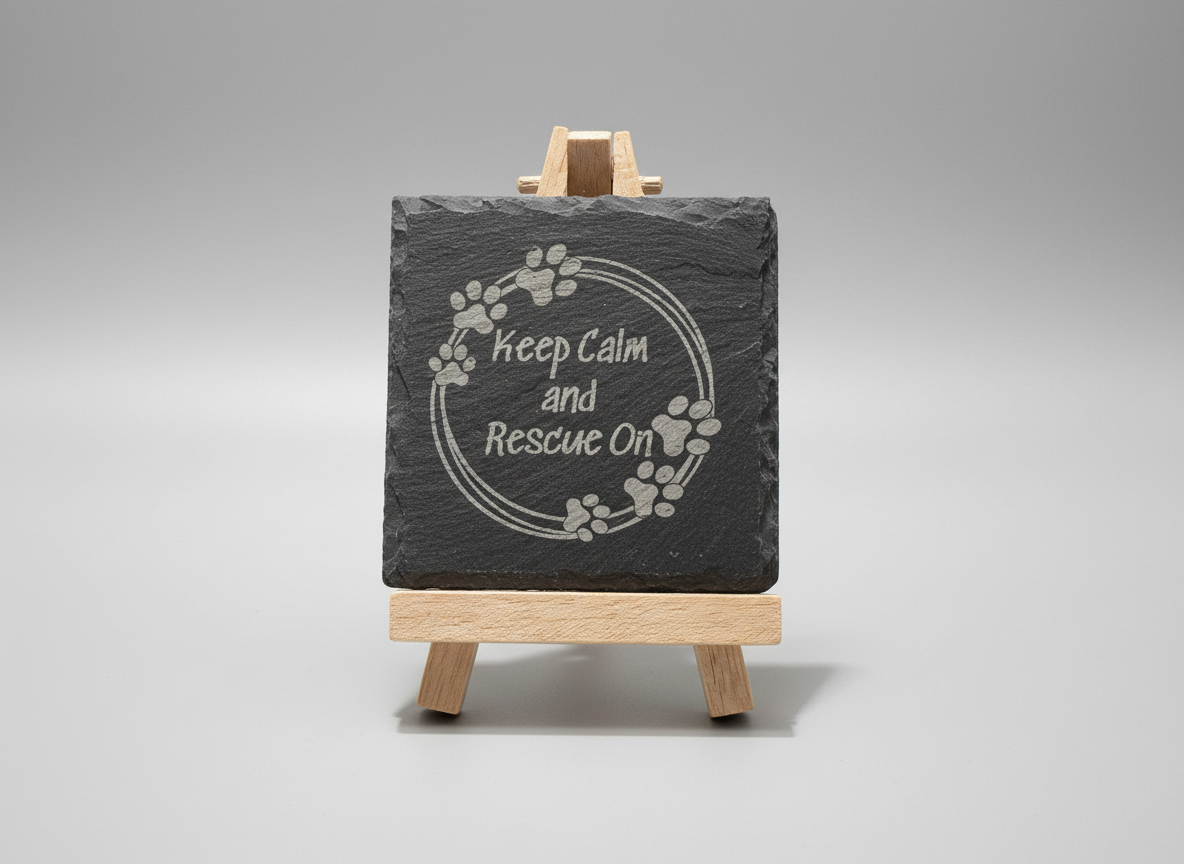 Keep Calm Slate Coaster